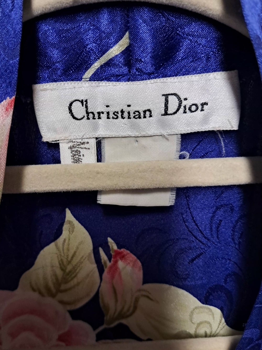 Vintage Christian Dior Floral Kimono Robe Size L - Picture 4 of 6
